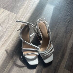 Target White Strappy Heels Modern Minimalist Design